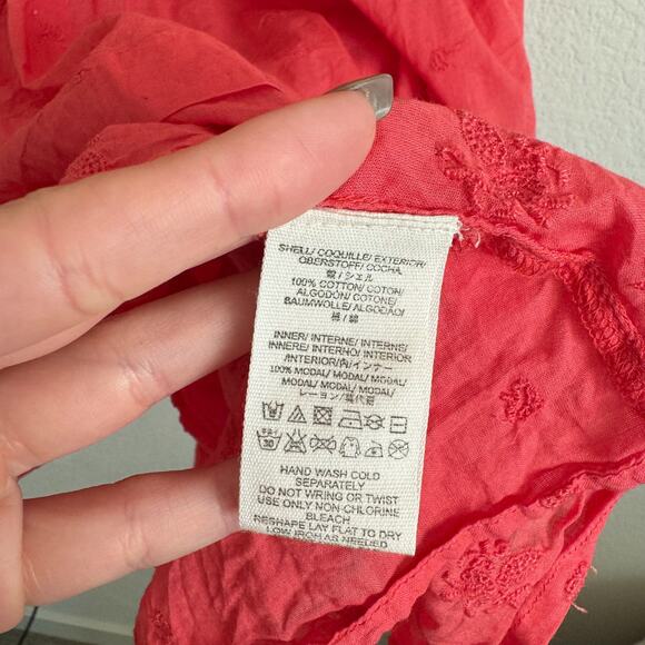 Free People Nobody Like You Embroidered Coral Mini Dress - Picture 8 of 13